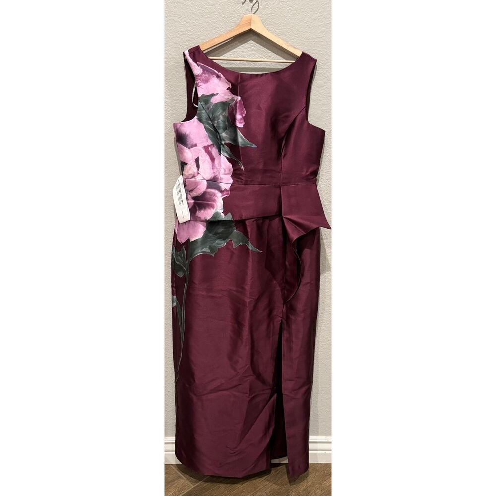 NEW Kay Unger Luciana Placed Floral Column Gown Size 18 - Picture 12 of 13